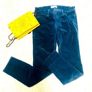 Navy corduroy ankle pants